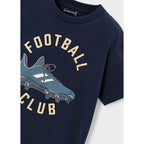 Playera Casual Para Niño Mod.3072 Marca Mayoral® Marino Football 8 Años Lisa
