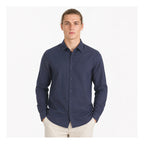 Camisa Lino Regular Fit Para Hombre Mod. Le2601 Roosevelt® Marino Lisa M