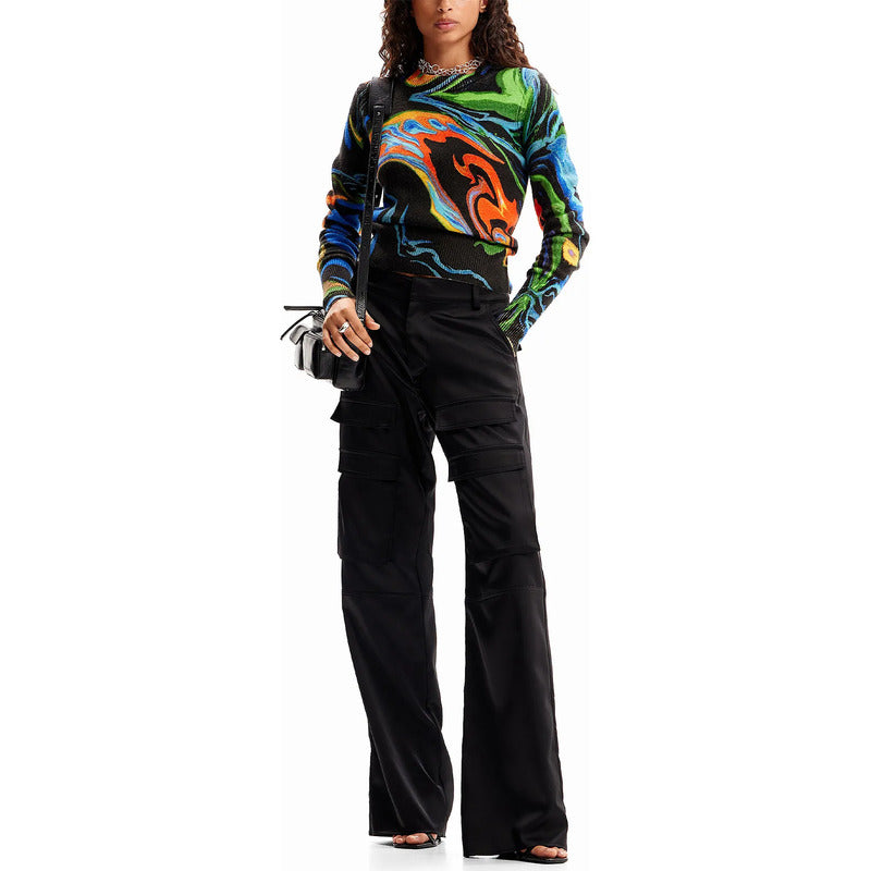 Suéter Suave Casual Para Mujer  23wwjf12/2000 Desigual® Multicolor Mármol Xs