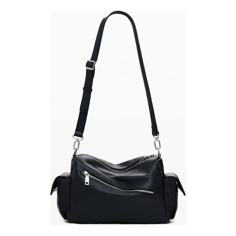 Bolso Bowling Efecto Piel 25waxpa6/2000 Marca Desigual® Negro Lisa Níquel