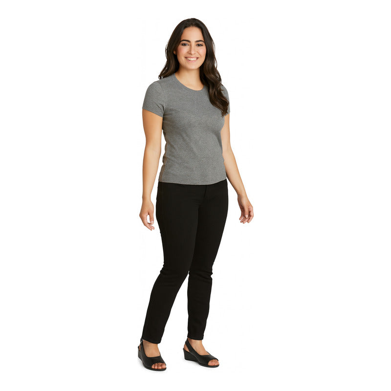 Sandalia Cuña Baja Para Mujer Mod.123717 Marca Flexi® Negro Liso 24.5 Mx