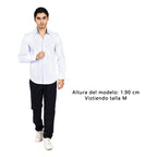 Camisa Slim Fit Para Hombre Mod. B51311 Marca Bobois® Azul Claro Geométrico M