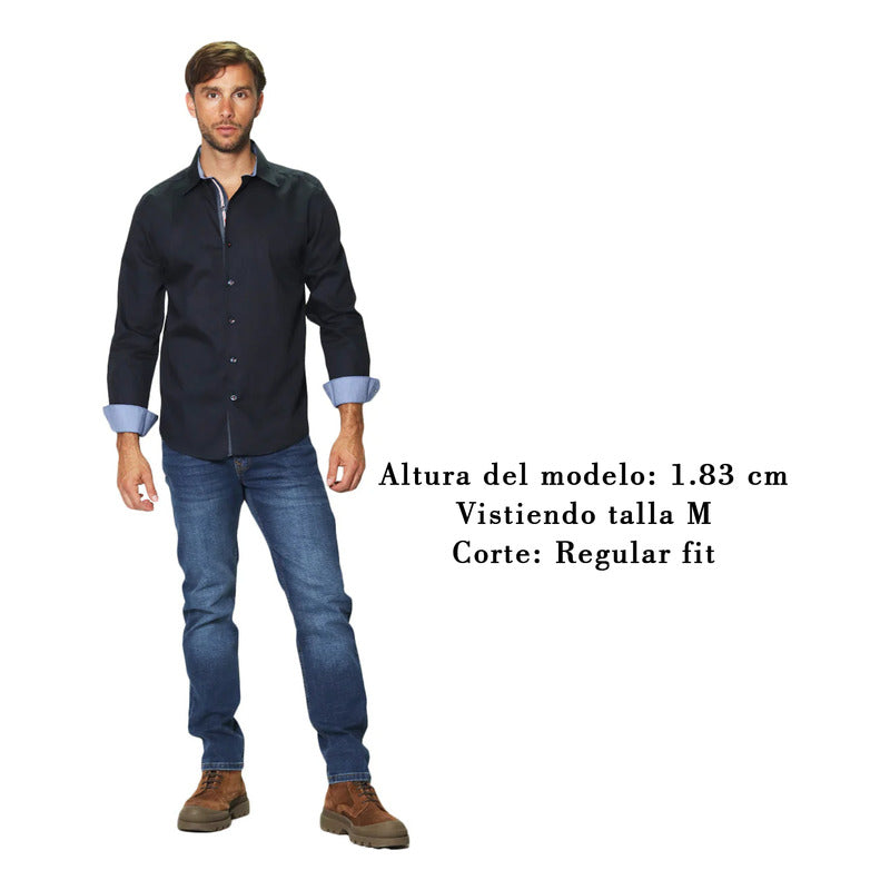 Camisa Para Hombre Manga Larga Regular Fit Marca Bobois®
