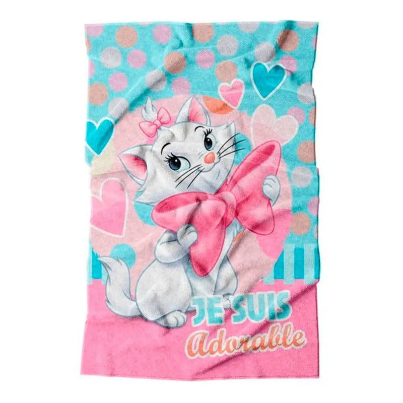 Toalla Super Jumbo Diseños Disney Providencia Gatita Marie Rosa Claro