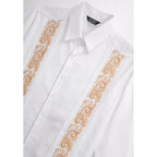 Camisa Estilo Guayabera Para Caballero Marca Cotú Blanco Bordado 40