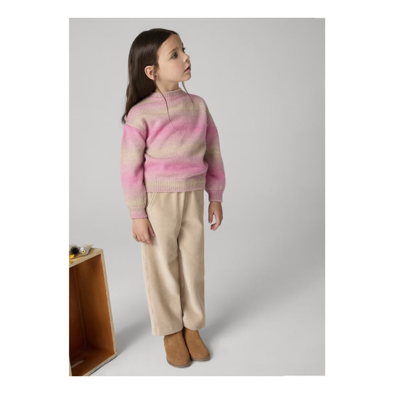 Suéter Tejido Para Niña Mod.4360 Marca Mayoral® Rosa Líneas 6