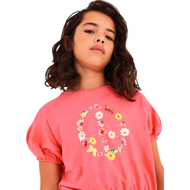 Blusa Casual Para Niña Mod.6056 Marca Mayoral® Coral Flores 14 Años