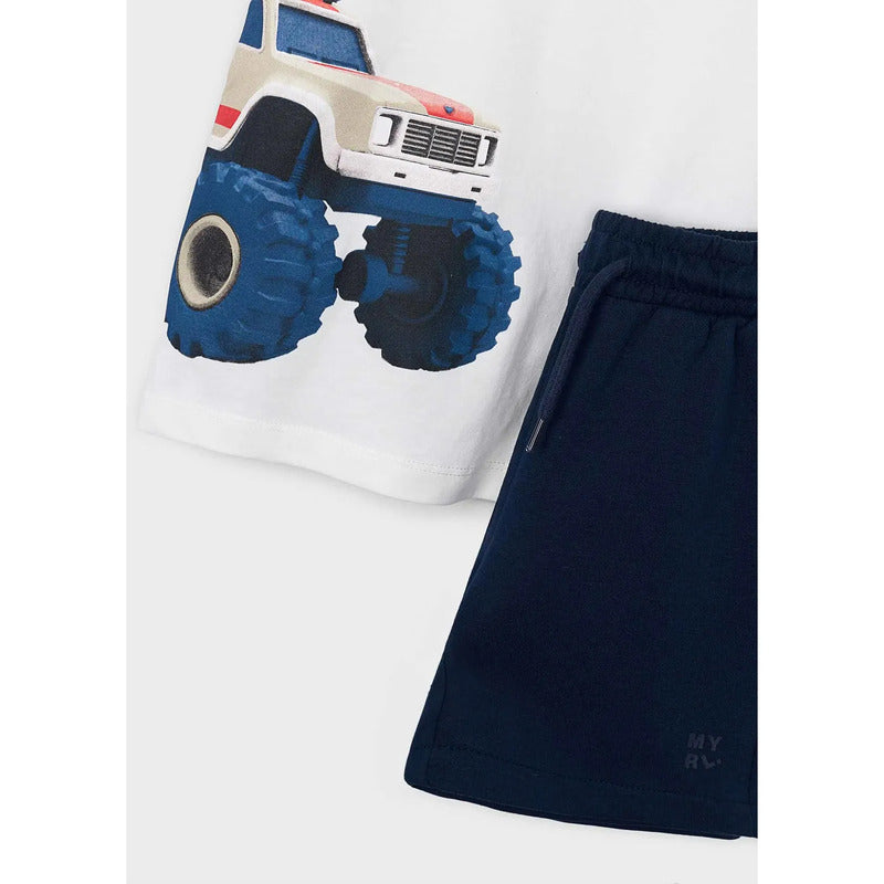 Conjunto Para Niño Short Y Playera Mod.3605 Marca Mayoral® Marino Lisa 8 Años