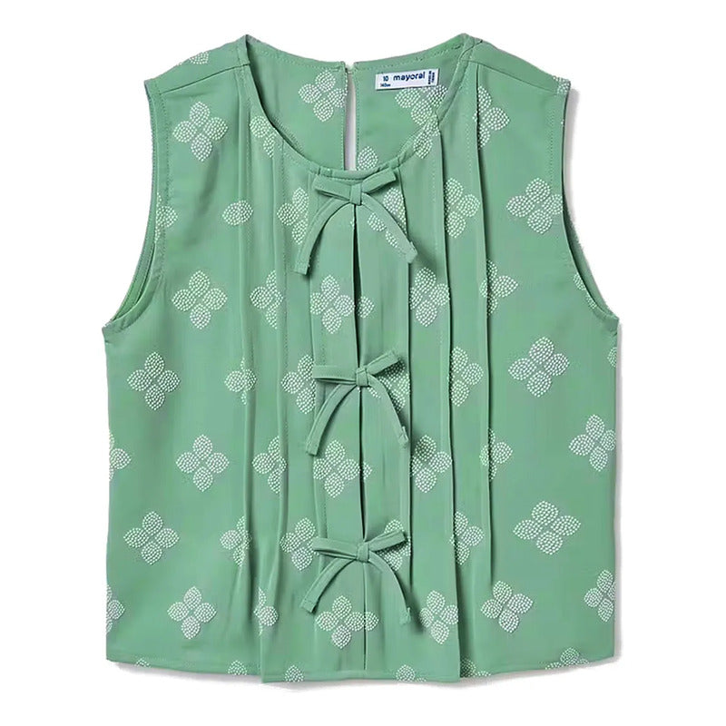 Blusa Top Juvenil Mujer Casual Mod. 6023 Marca Mayoral® Salvia Floreado 14 Años