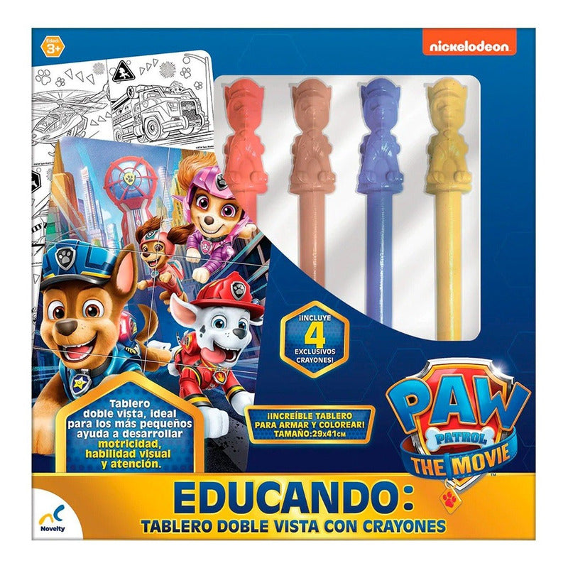 Rompecabezas  Doble Vista + 4 Crayones Paw Patrol Novelty ®
