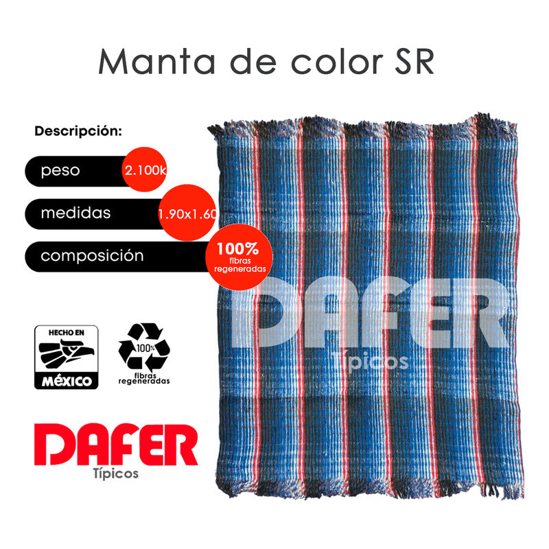 Cobija Mexicana Manta De Color 1.90x1.60m 2k Económica