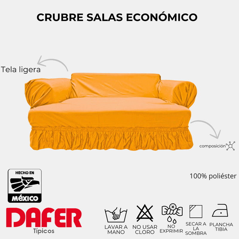 Cubresalas Económico Liso 3 Plazas Faldón Ajustable