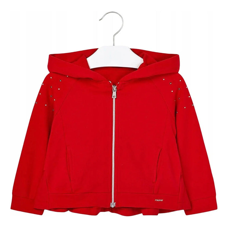 Sudadera Casual De Niña Mod.3468 Marca Mayoral® 5 Años Rojo Lisa