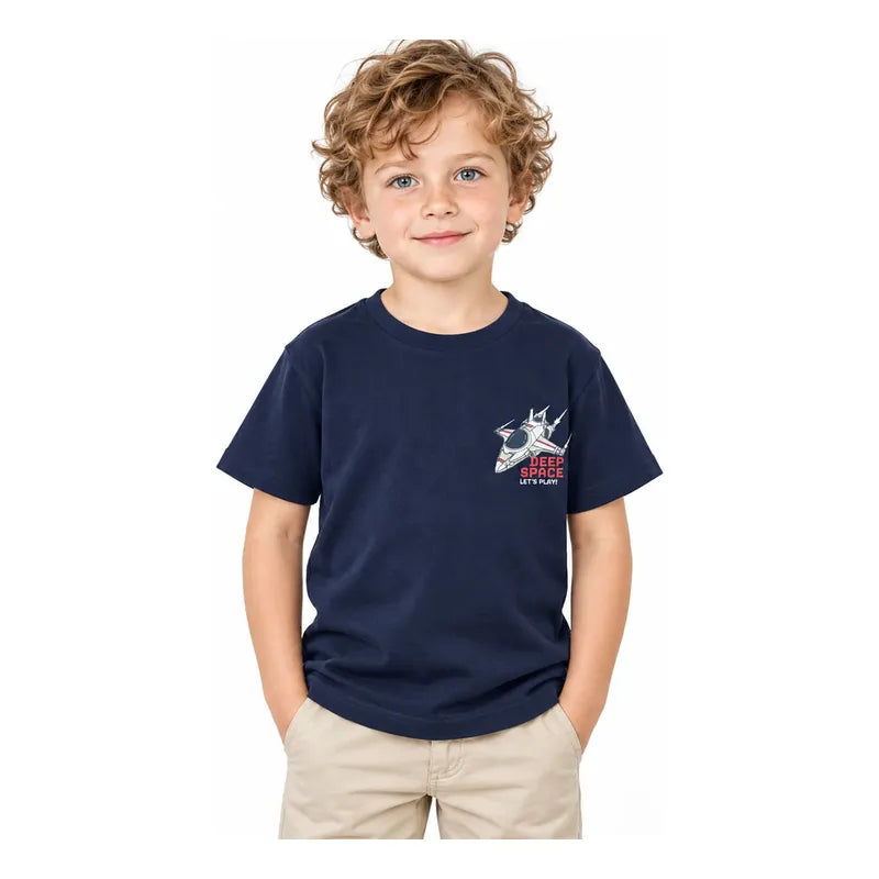 Playera Casual Para Niño Mod.3063 Marca Mayoral® Azul Deep Space 9 Años Lisa