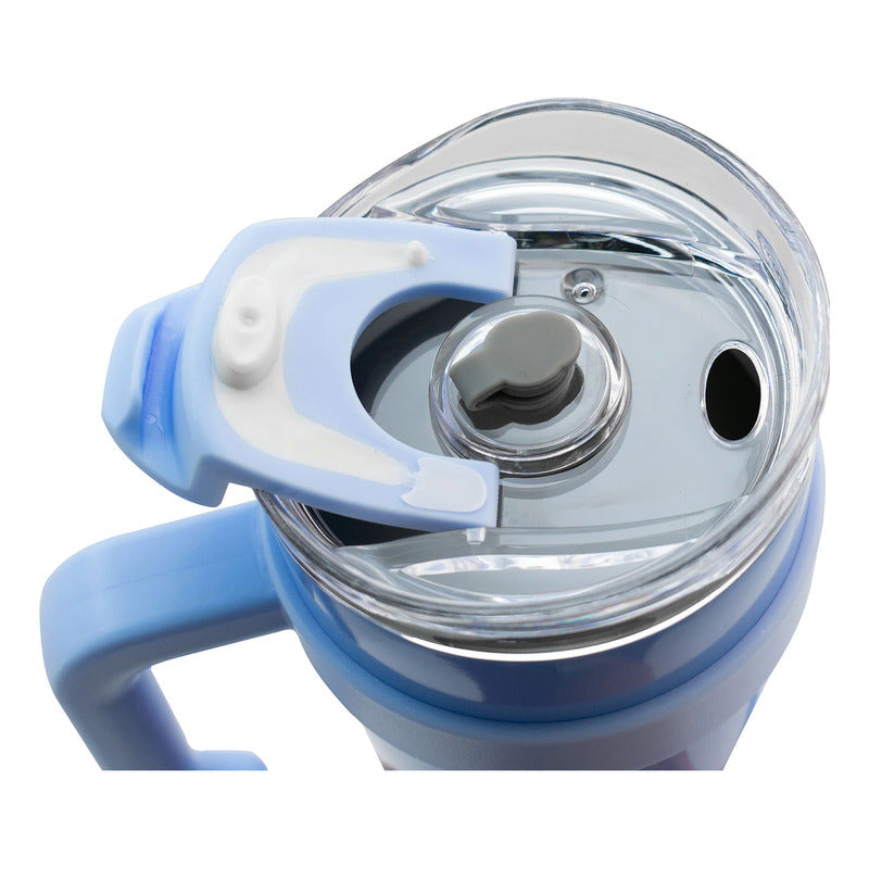 Termo Doble Pared Acero Inoxidable Con Asa/popote 1.2l Nuvó®