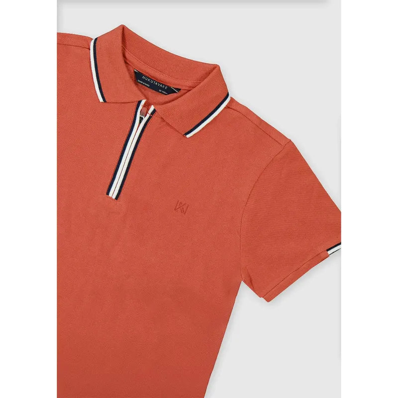 Playera Polo Para Niño Mod.6166 Marca Mayoral Nukutavake® Tomate 14 Años Lisa