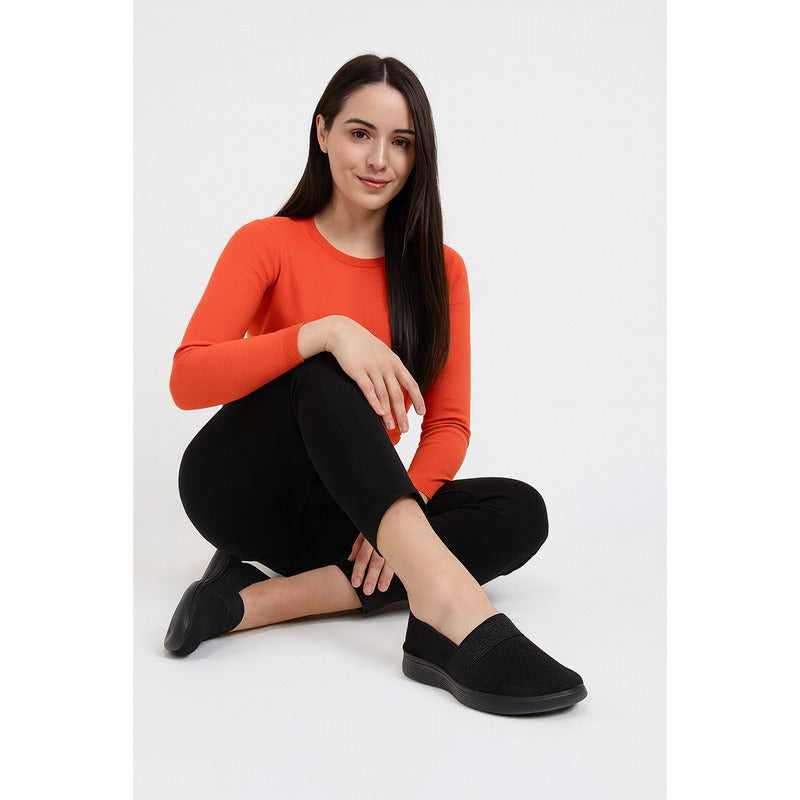 Tenis Casual Tejido Slip On Para Mujer 104932 Marca Flexi®