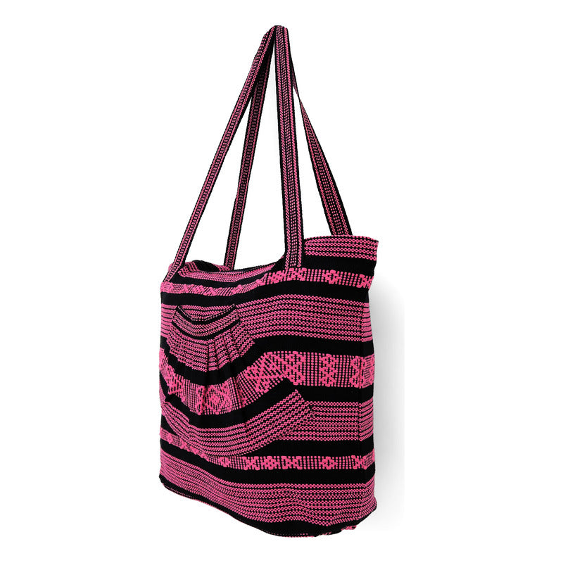 Bolsa Artesanal Abanico Tipo Tote Para Mujer 50x40cm