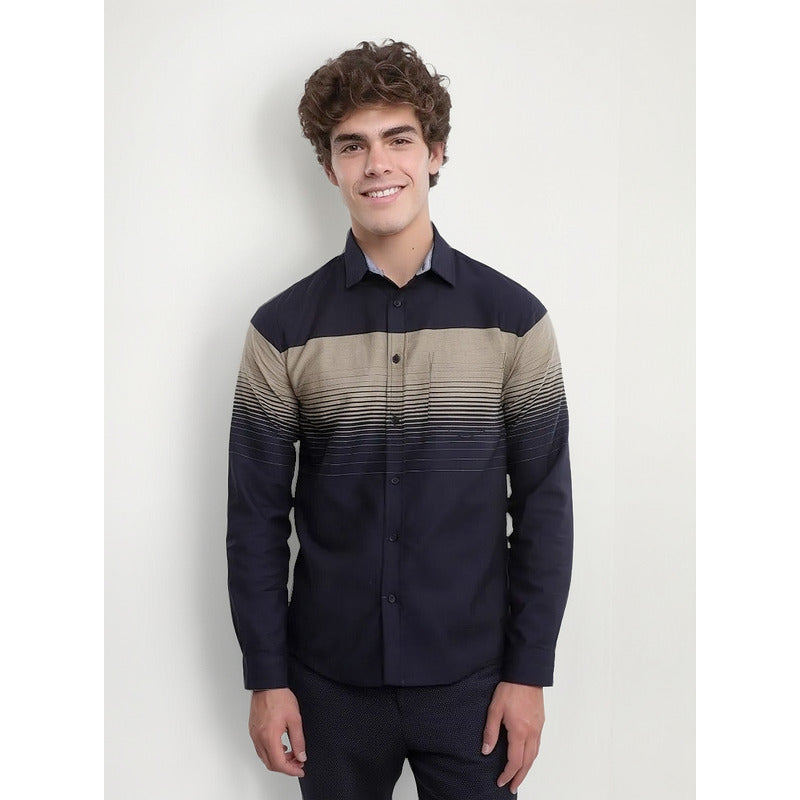 Camisa Manga Larga Degradado Mod.cccn1003 Marca Lob®