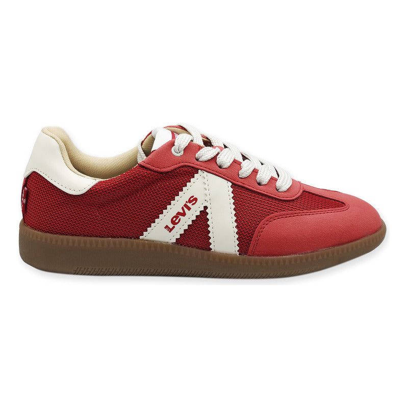 Tenis Casual Para Mujer Mod. L1126203 Marca Levi's® Rojo Lisa 24.5 Mx