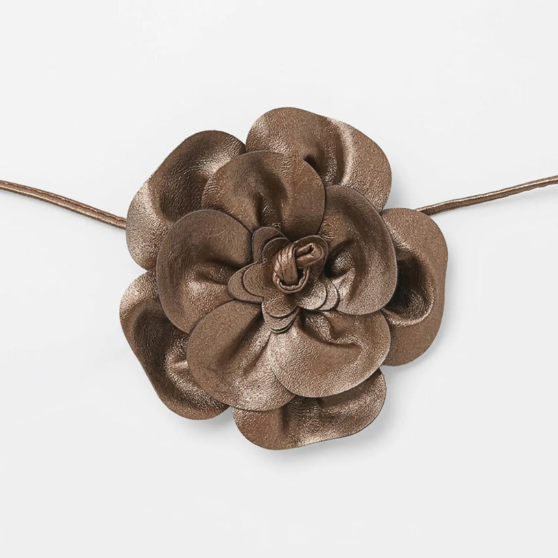 Cinturón Cordonado Para Vestido Con Flor Para Mujer Dorado Oscuro Floreado 200 Cm