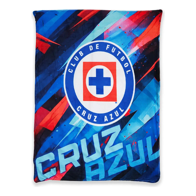 Frazada Ligera Super Suave Matrimonial Futbol Providencia® Equipo 500 G Maquina Azul