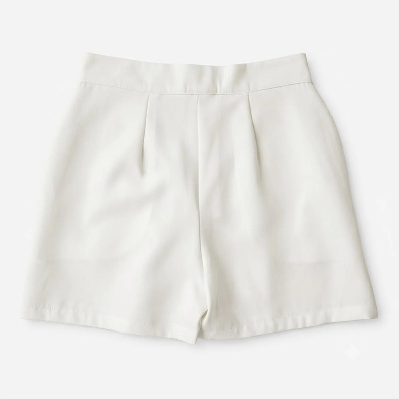 Short Semi Formal Para Mujer Mod. X840 Marca Julys® Hueso Lisa G