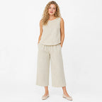 Conjunto Para Mujer Pantalon+blusa Mod.4394ec Marca Exotica® Beige Floreado G