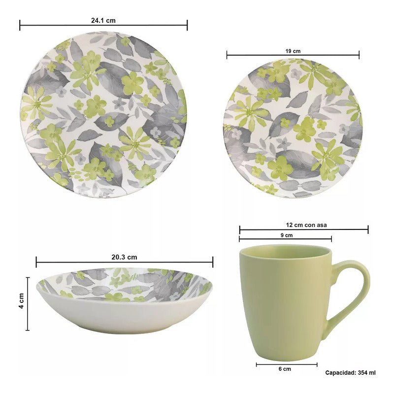 Vajilla De Cerámica 16pz Mod. Luxe Marca Kaiser®