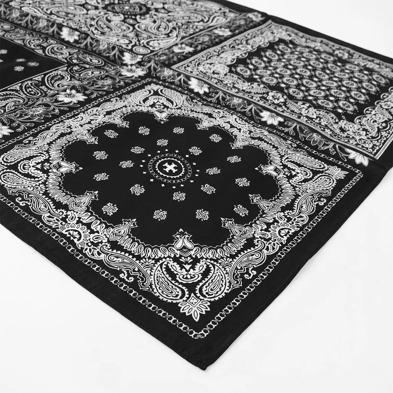 Mascada Ejecutiva De Satín Cuadrada Fina Para Mujer Multicolor Boho Monocromo Unitalla