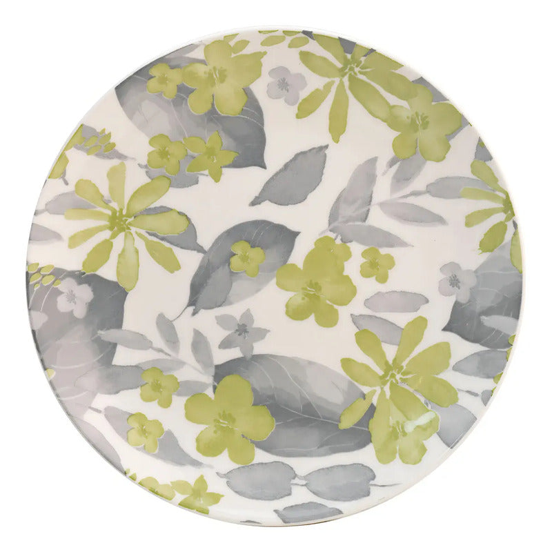 Vajilla Porcelana Kaiser 16 Piezas Pink Verde Claro 4 Personas