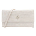 Cartera Mediana Crossbody Para Dama Mod. Ji 532 Jaime Ibiza® Blanco Croco Croco