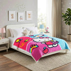 Cobertor Ligero Super Suave Matrimonial Diseños Providencia® Hello Kitty Funday 850 G Multicolor