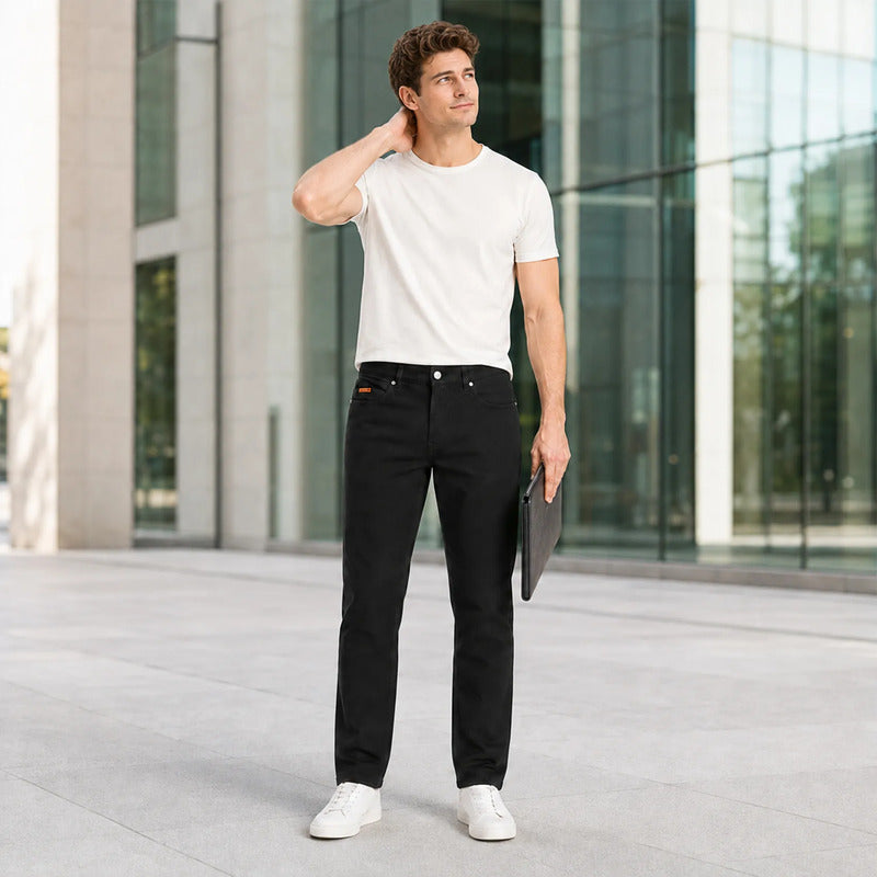 Pantalon Para Hombre Mod. Cprc0205 Marca Lob® Negro Lisa 33