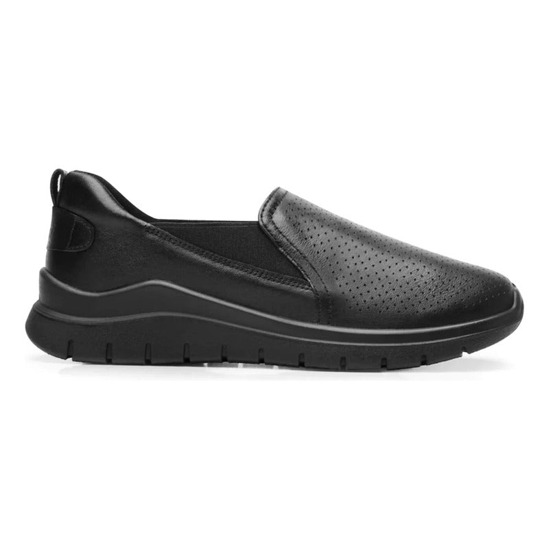 Zapato Mocasín Conford Para Mujer Mod.130210 Marca Flexi® Negro Perforado 25 Mx