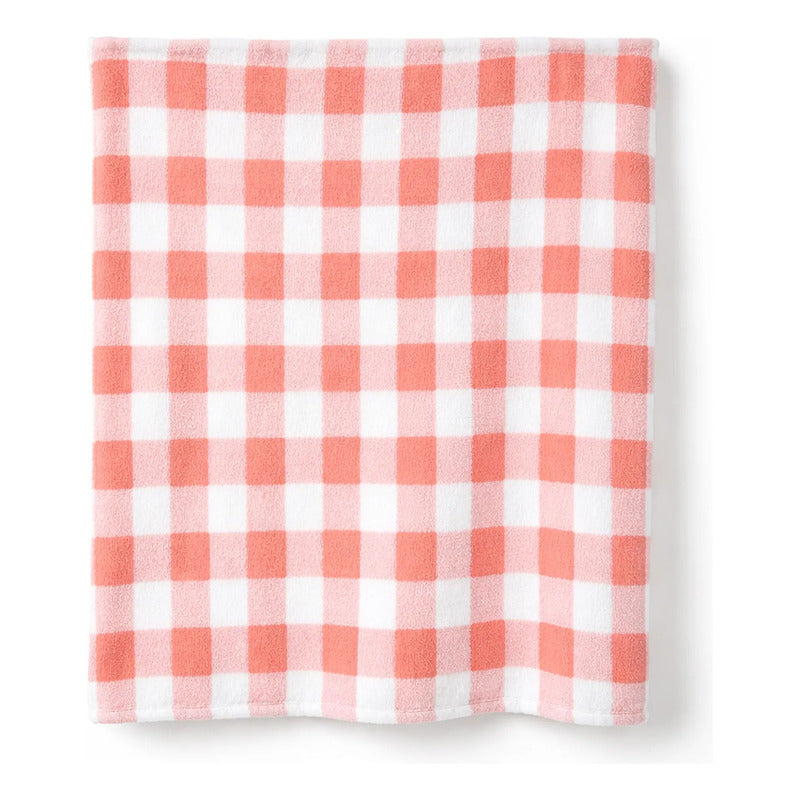 Cobertor Ovejita Ligero Matrimonial 1.80x2.10m Providencia® Multicolor 400 G Cuadros Rosas