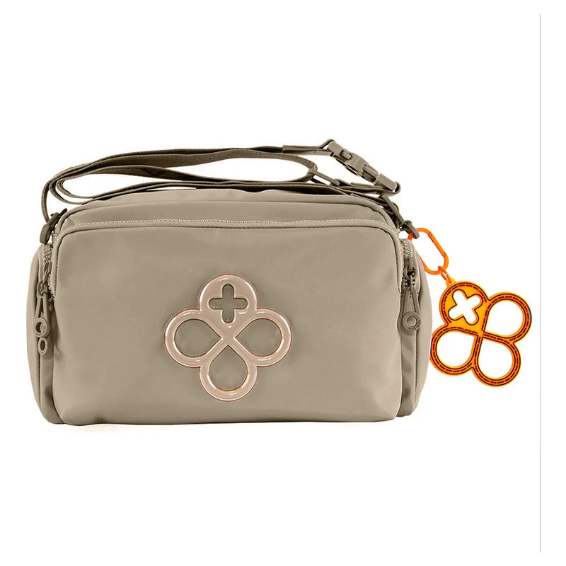 Bolso Crossbody Para Mujer Mod. Ji 2883 Marca Jaime Ibiza® Taupe Lisa Níquel