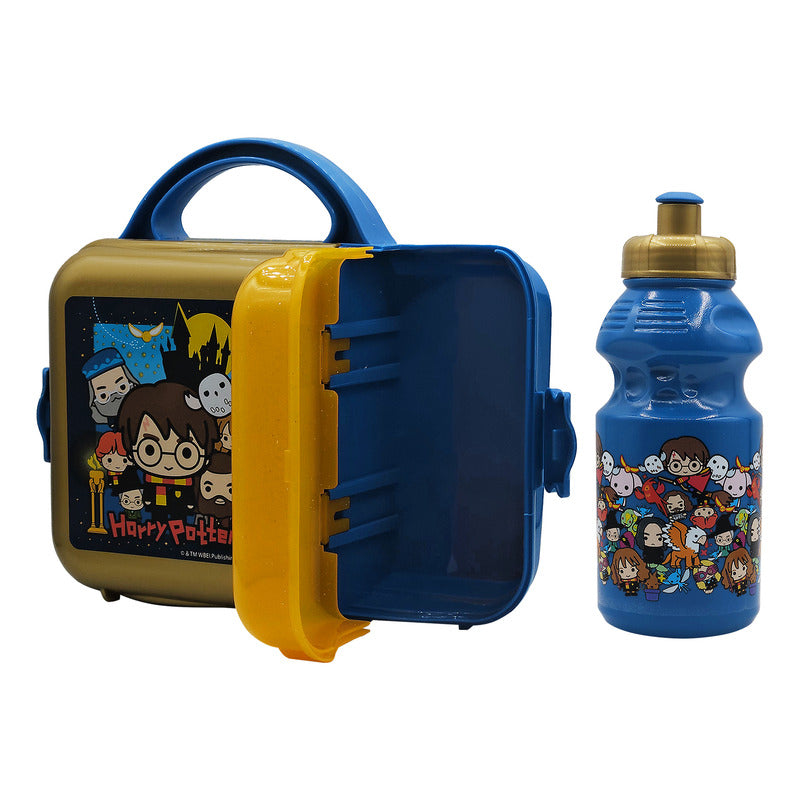 Lonchera Infantil De Plástico Con Botella Diseños Varios