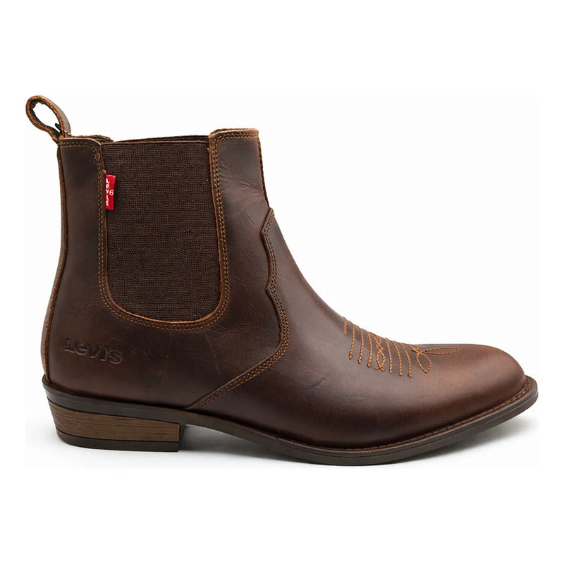 Bota Chelsea Para Caballero Mod. L2126563 Marca Levís® Marrón Liso 26 Mx