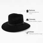 Sombrero Unisex Estilo Fedora De Gamuza Elegante Y Atemporal