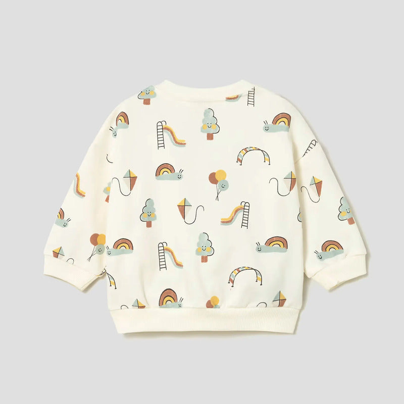 Sudadera Estampada Para Recién Nacido Mod.1487 Mayoral® 6-9 M Beige Cometas Y Globos