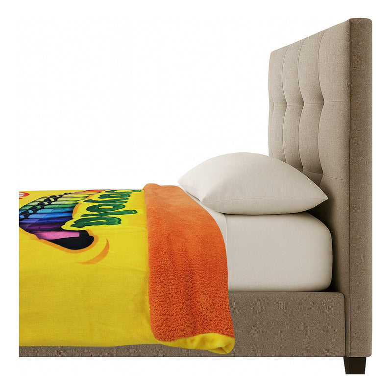 Cobertor Borrega Matrimonial 1.80x2.2m Infantil Providencia® Color Multicolor Diseño De La Tela Crayola 2 Kg