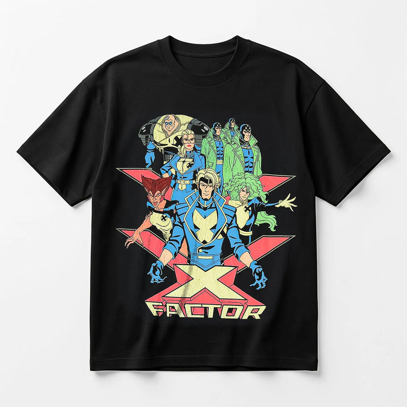 Playera Oversize Fit De Hombre X-factor Mascara De Latex® Negro X-factor Eg Lisa