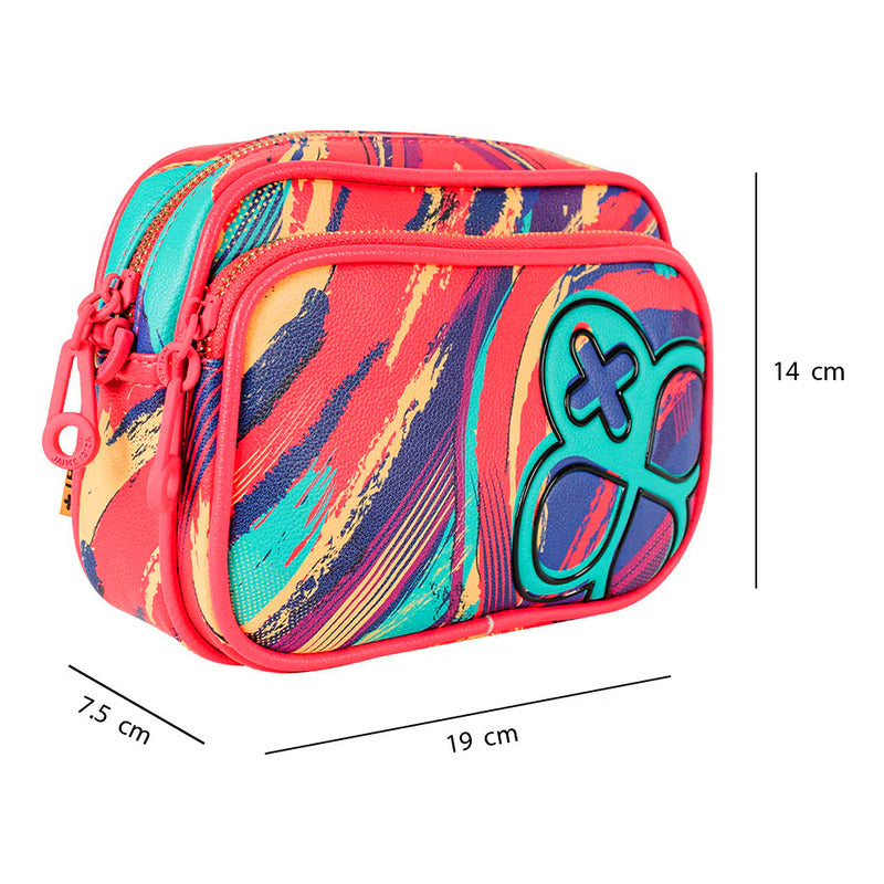 Bolso Para Dama Crossbody Mod. Ji 2767 Marca Jaime Ibiza® Rosa Chicle Abstracto
