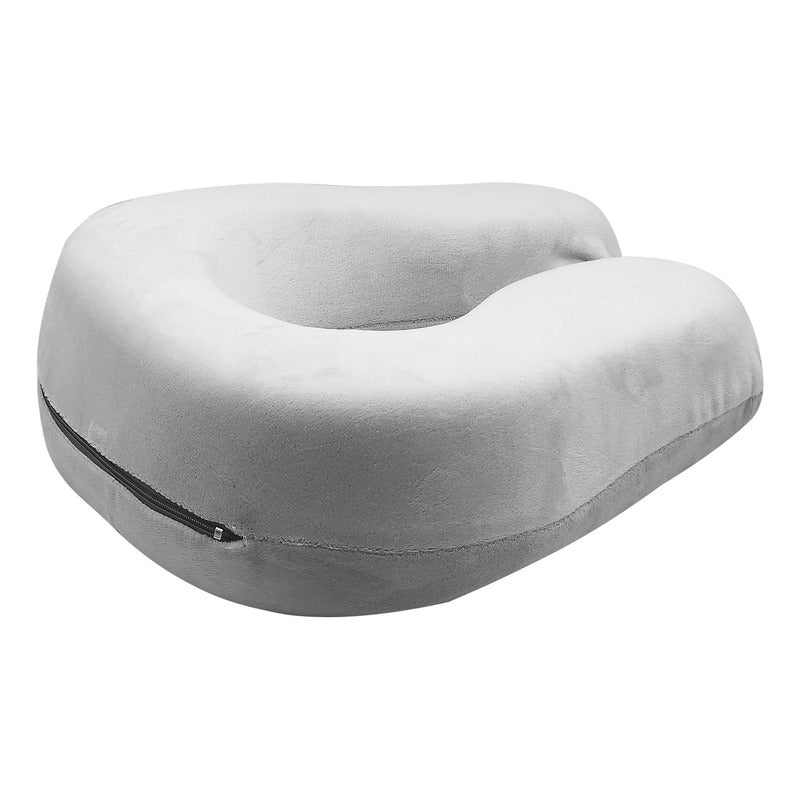 Almohada De Viaje Memory Foam Soporte Cuello Marca Arvic® Gris Liso