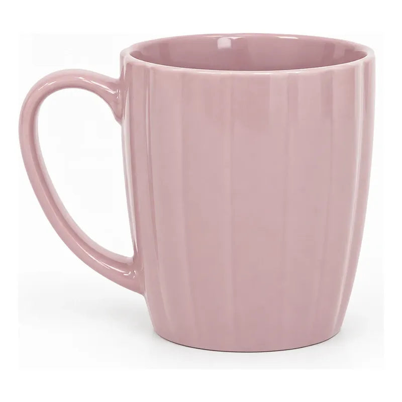 Taza De Cerámica Acanalada 370ml Estilo Nórdico Violeta 1744-98 Acanalada