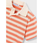 Playera Polo Casual Para Niño Mod.3110 Marca Mayoral® Naranja 3 Años Rayas