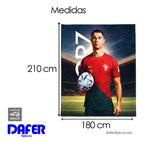 Frazada Ligera Super Suave Matrimonial Futbol Providencia® Equipo 500 G Cristiano Ronaldo