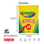 Cobertor Borrega Matrimonial 1.80x2.2m Infantil Providencia® Color Multicolor Diseño De La Tela Crayola 2 Kg