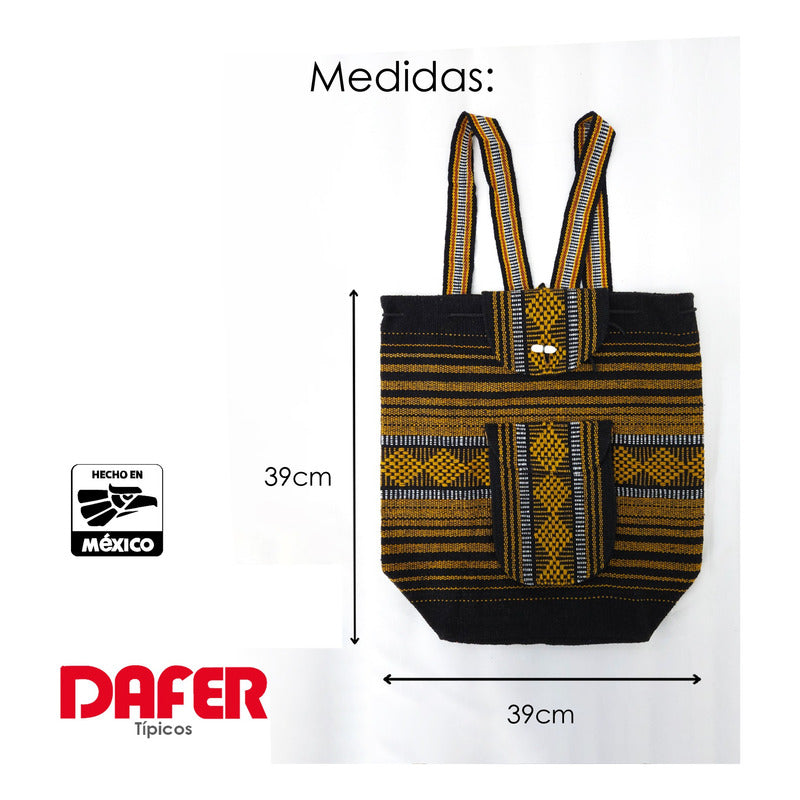 Mochila Artesanal Tejida Tipo Morral Con Bolsillo Frontal 10kg